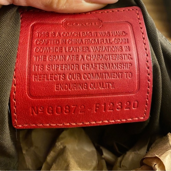 Coach Red Leather Bucket Bag, Small - Picture 9 of 9